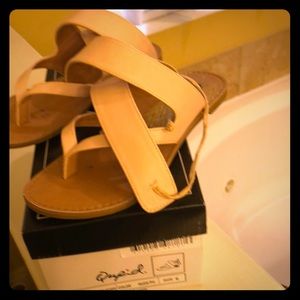 Qupid flat ankle wrap sandals, pink, size 6